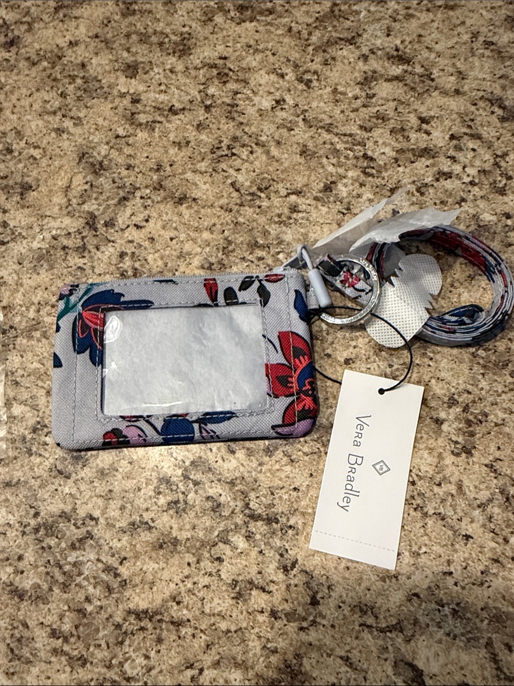 Vera Bradley Floral Gray  ID Holder NWT